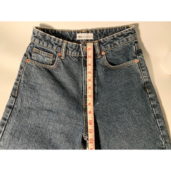 Zara High Rise Mom Fit Jeans in Greyish Blue Colour Sz 2 - Picture 6 of 9